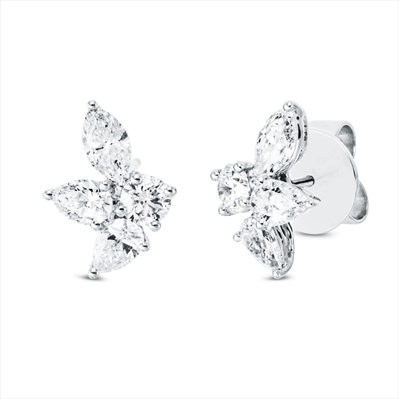 Ohrstecker    aus 750/-18 Karat Weißgold mit 8 Diamanten 1