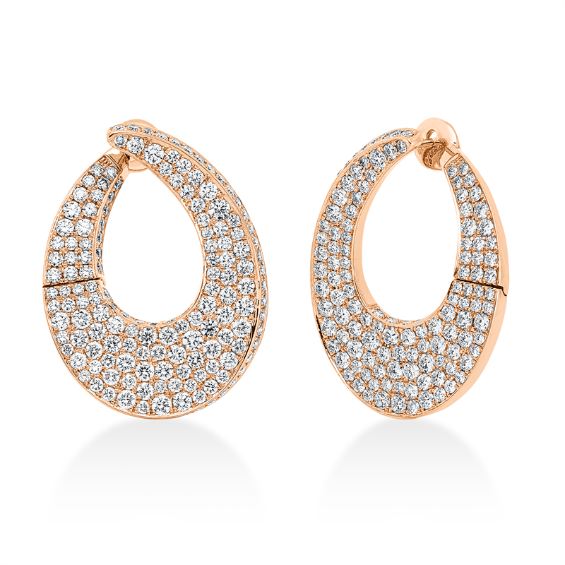 Ohrstecker    aus 750/-18 Karat Rotgold mit 304 Diamanten 5