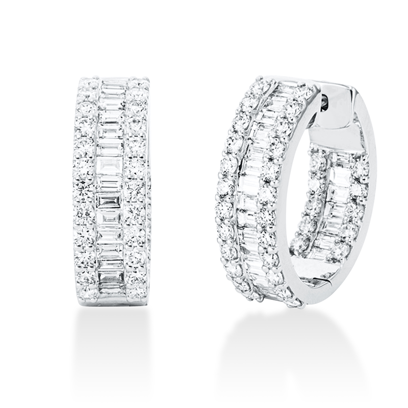 Creolen    aus 750/-18 Karat Weißgold mit 112 Diamanten 4