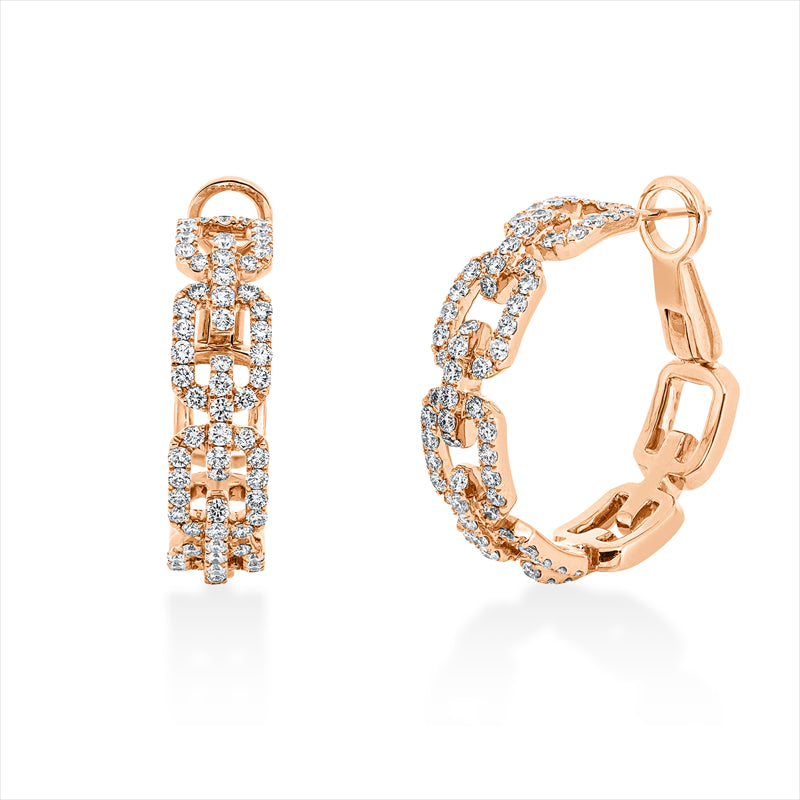 Creolen    aus 750/-18 Karat Rotgold mit 146 Diamanten 2