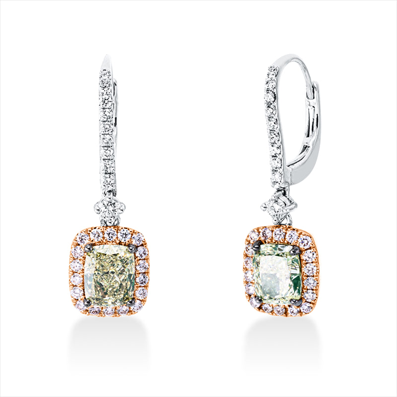 Ohrschmuck    aus 750/-18 Karat Weißgold / Rotgold mit 58 Diamanten 2