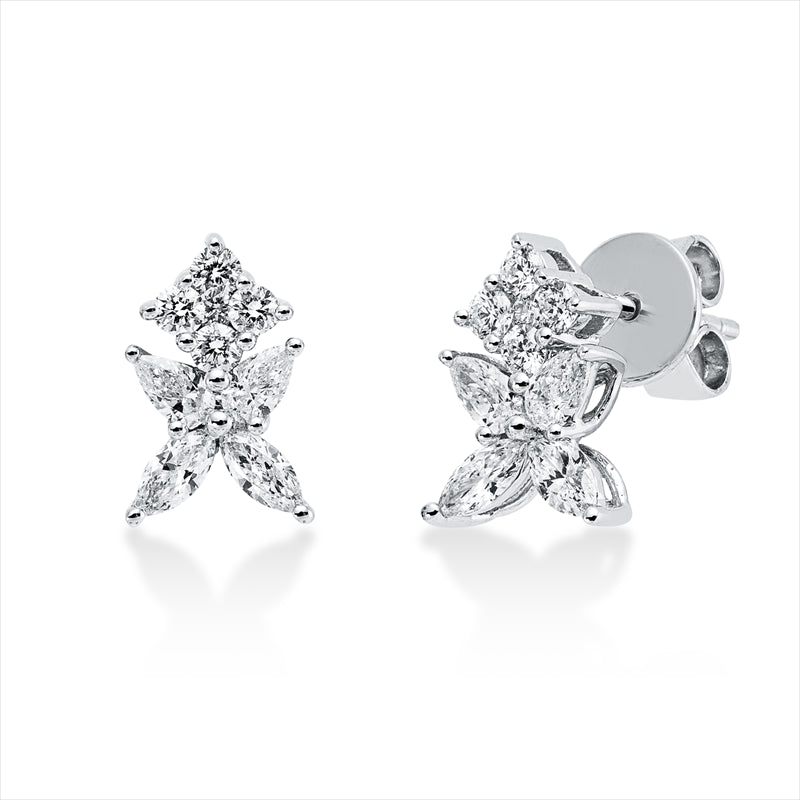 Ohrstecker    aus 750/-18 Karat Weißgold mit 18 Diamanten 0
