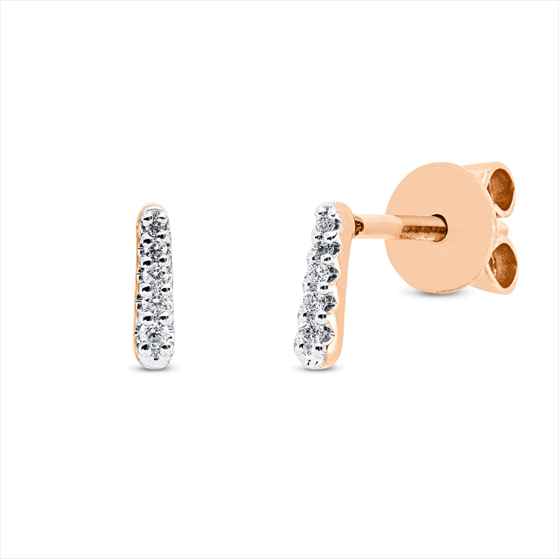 Ohrstecker    aus 750/-18 Karat Rotgold mit 10 Diamanten 0