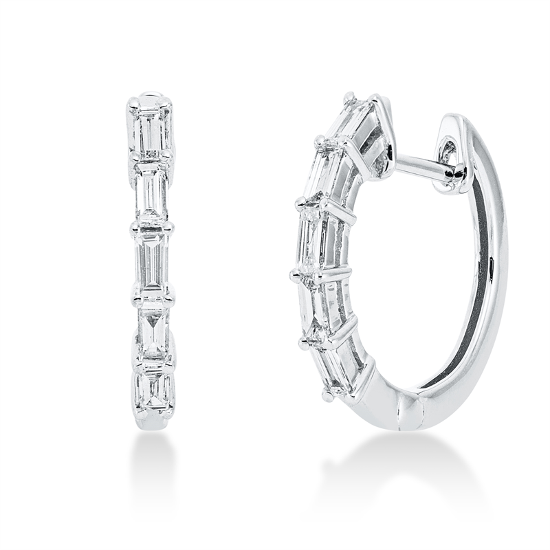 Creolen    aus 750/-18 Karat Weißgold mit 10 Diamanten 0