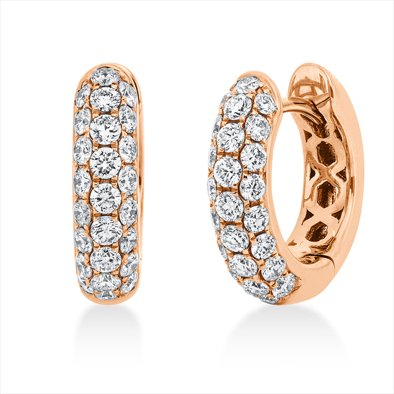 Creolen    aus 750/-18 Karat Rotgold mit 50 Diamanten 0