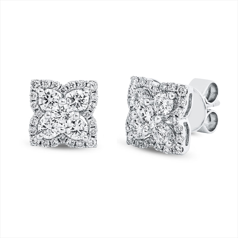 Ohrstecker    aus 750/-18 Karat Weißgold mit 58 Diamanten 1