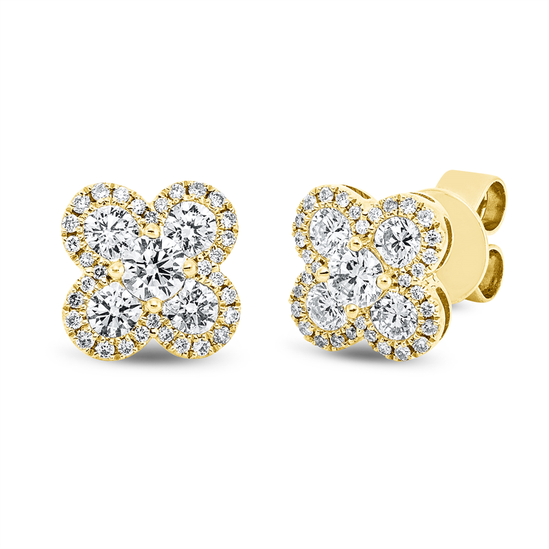 Ohrstecker    aus 750/-18 Karat Gelbgold mit 74 Diamanten 0
