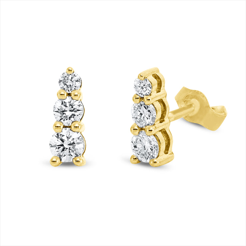 Ohrstecker    aus 750/-18 Karat Gelbgold mit 6 Diamanten 0