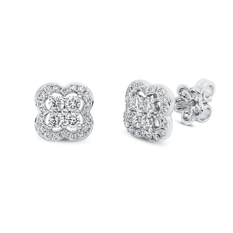 Ohrstecker    aus 750/-18 Karat Weißgold mit 48 Diamanten 0