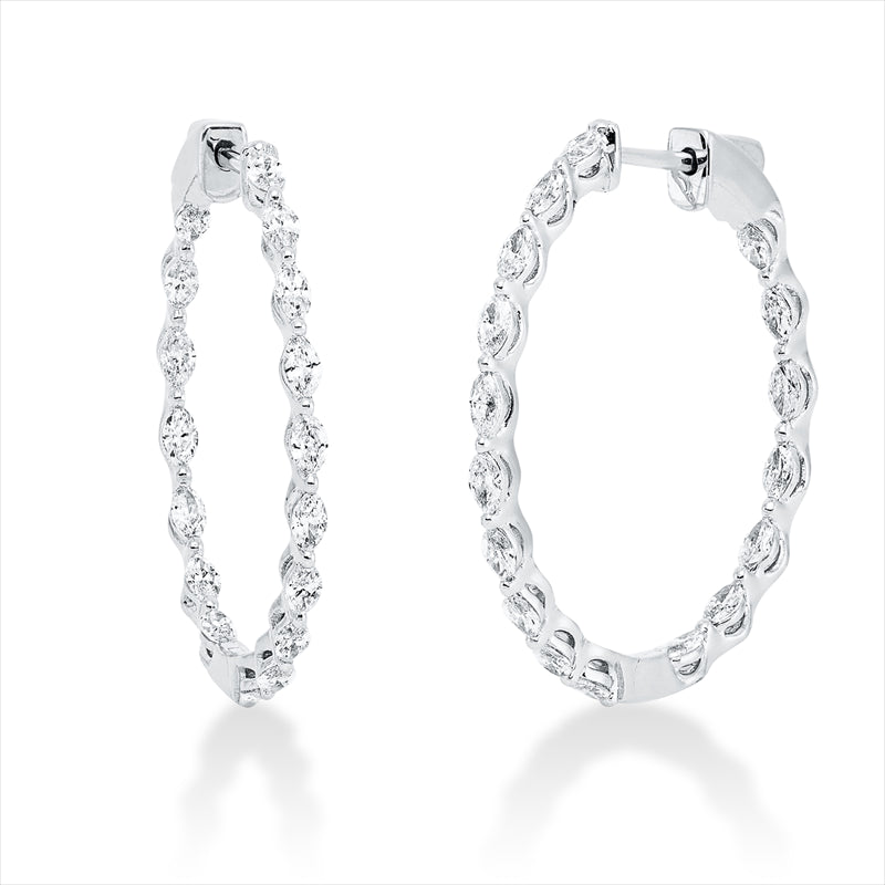 Creolen    aus 750/-18 Karat Weißgold mit 34 Diamanten 1