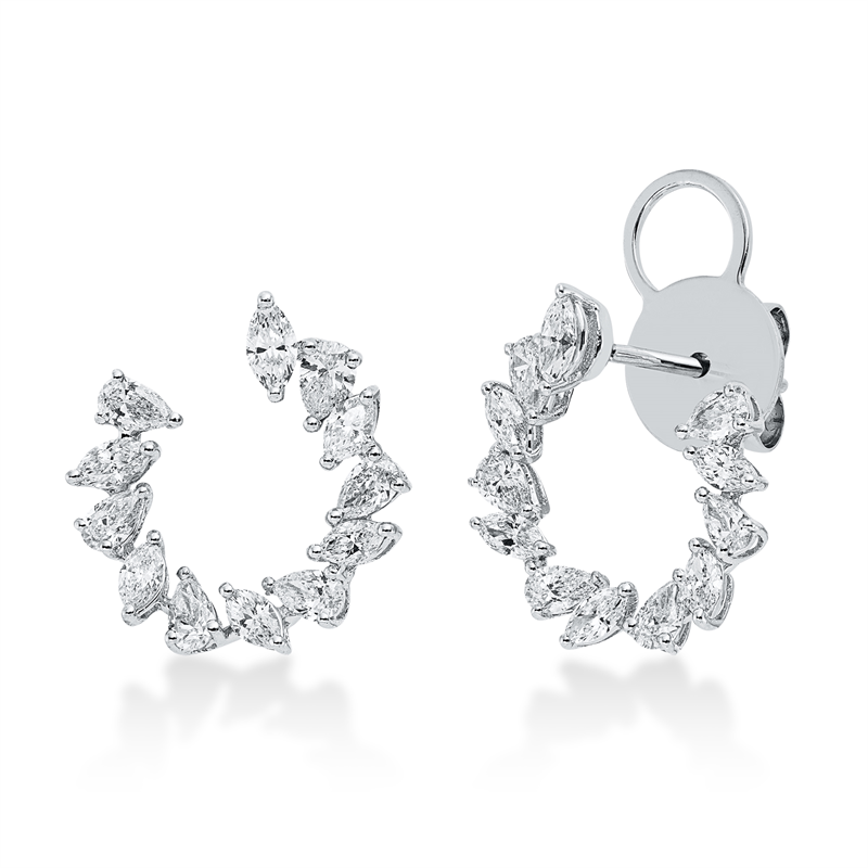 Ohrschmuck    aus 750/-18 Karat Weißgold mit 24 Diamanten 1