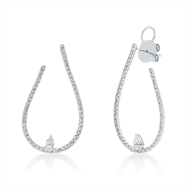 Ohrschmuck    aus 750/-18 Karat Weißgold mit 108 Diamanten 1