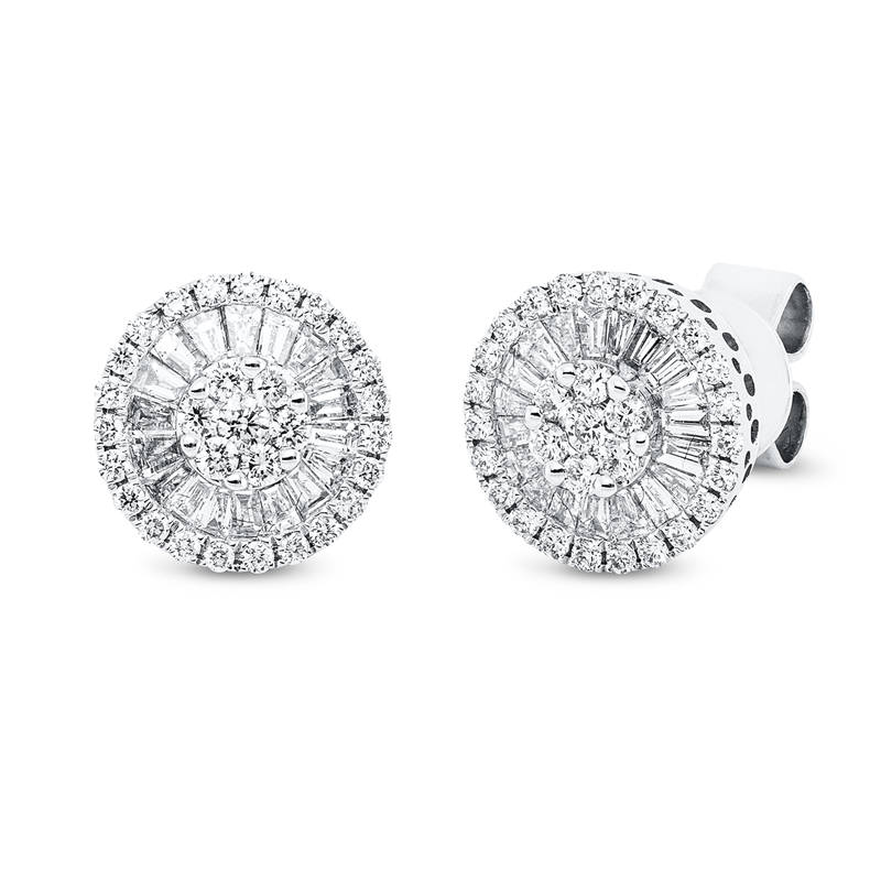Ohrstecker    aus 750/-18 Karat Weißgold mit 98 Diamanten 0