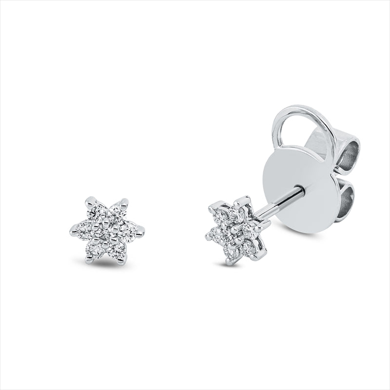 Ohrstecker    aus 750/-18 Karat Weißgold mit 14 Diamanten 0