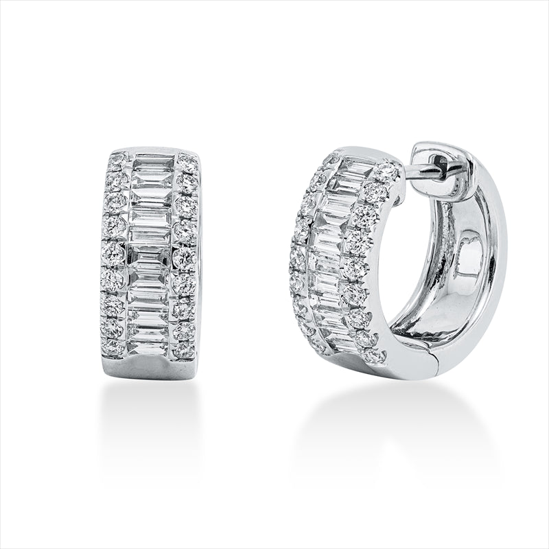 Creolen    aus 750/-18 Karat Weißgold mit 58 Diamanten 0