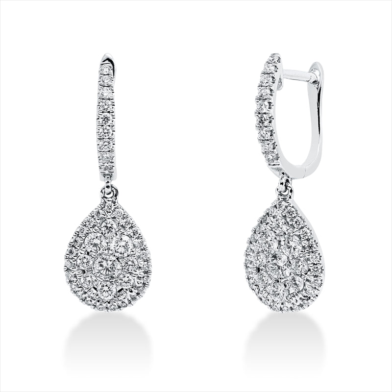Ohrschmuck    aus 750/-18 Karat Weißgold mit 82 Diamanten 0