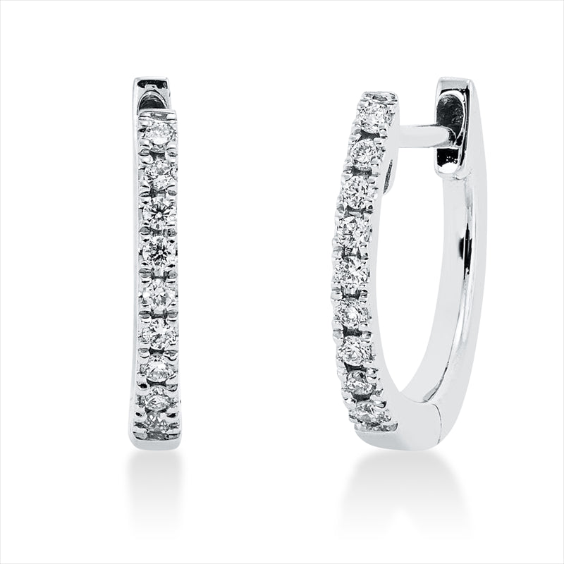 Creolen    aus 750/-18 Karat Weißgold mit 18 Diamanten 0