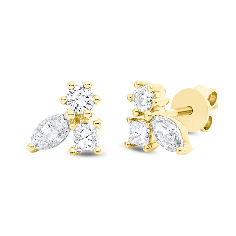 Ohrstecker    aus 750/-18 Karat Gelbgold mit 6 Diamanten 0