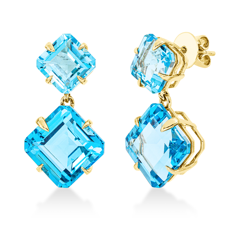 Ohrschmuck mit Topas  aus 750/-18 Karat Gelbgold  