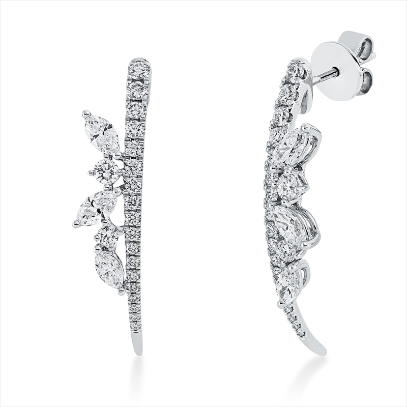 Ohrschmuck    aus 750/-18 Karat Weißgold mit 46 Diamanten 1