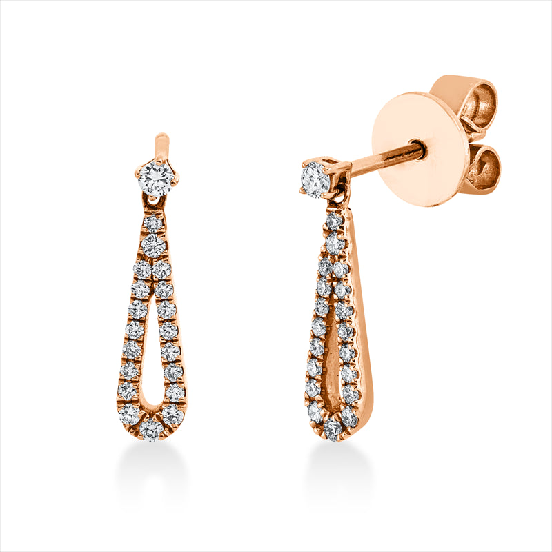 Ohrschmuck    aus 750/-18 Karat Rotgold mit 40 Diamanten 0