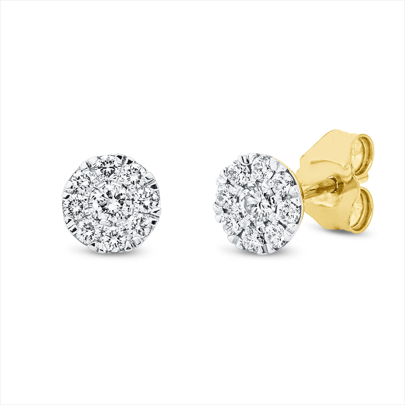 Ohrstecker    aus 750/-18 Karat Gelbgold mit 18 Diamanten 0