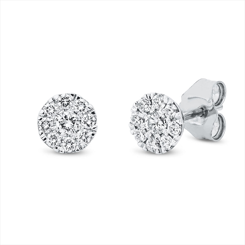 Ohrstecker    aus 750/-18 Karat Weißgold mit 18 Diamanten 0