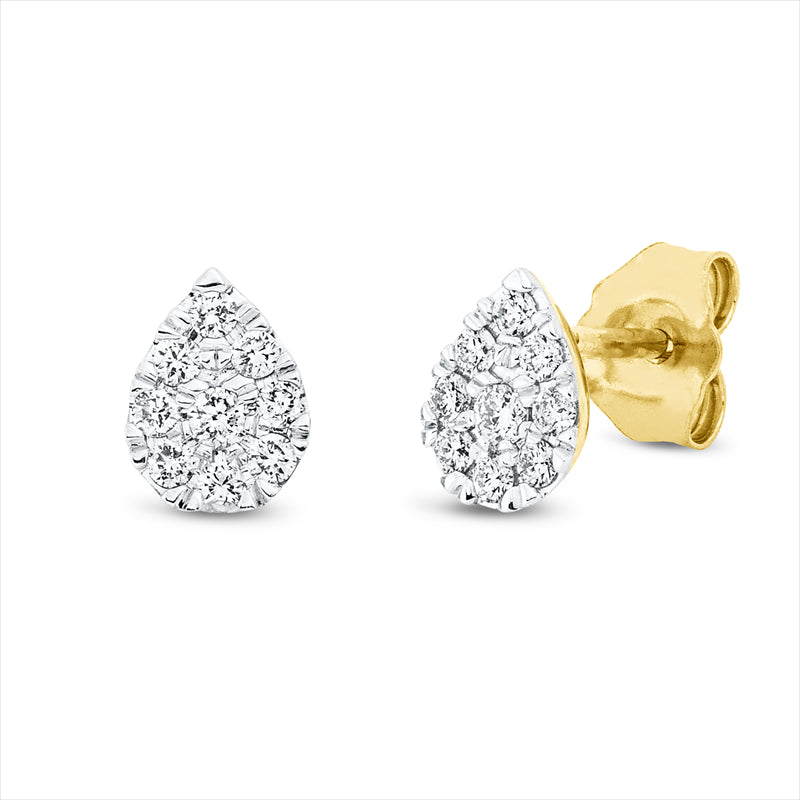 Ohrstecker    aus 750/-18 Karat Gelbgold mit 18 Diamanten 0