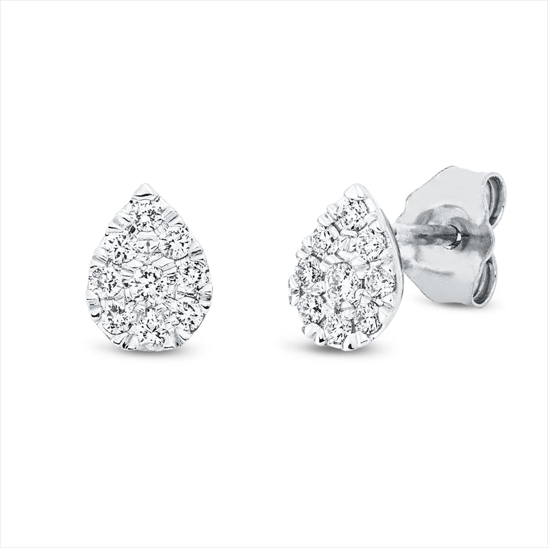 Ohrstecker    aus 750/-18 Karat Weißgold mit 18 Diamanten 0