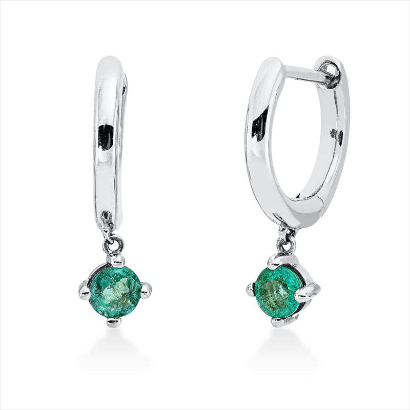 Ohrschmuck mit Smaragd  aus 750/-18 Karat Weißgold MPM_SKIP_FIELD 