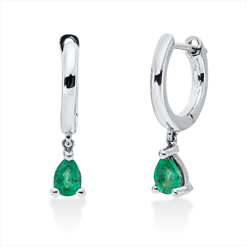 Ohrschmuck mit Smaragd  aus 750/-18 Karat Weißgold MPM_SKIP_FIELD 