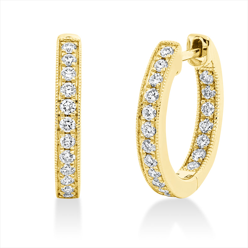 Creolen    aus 750/-18 Karat Gelbgold mit 38 Diamanten 0