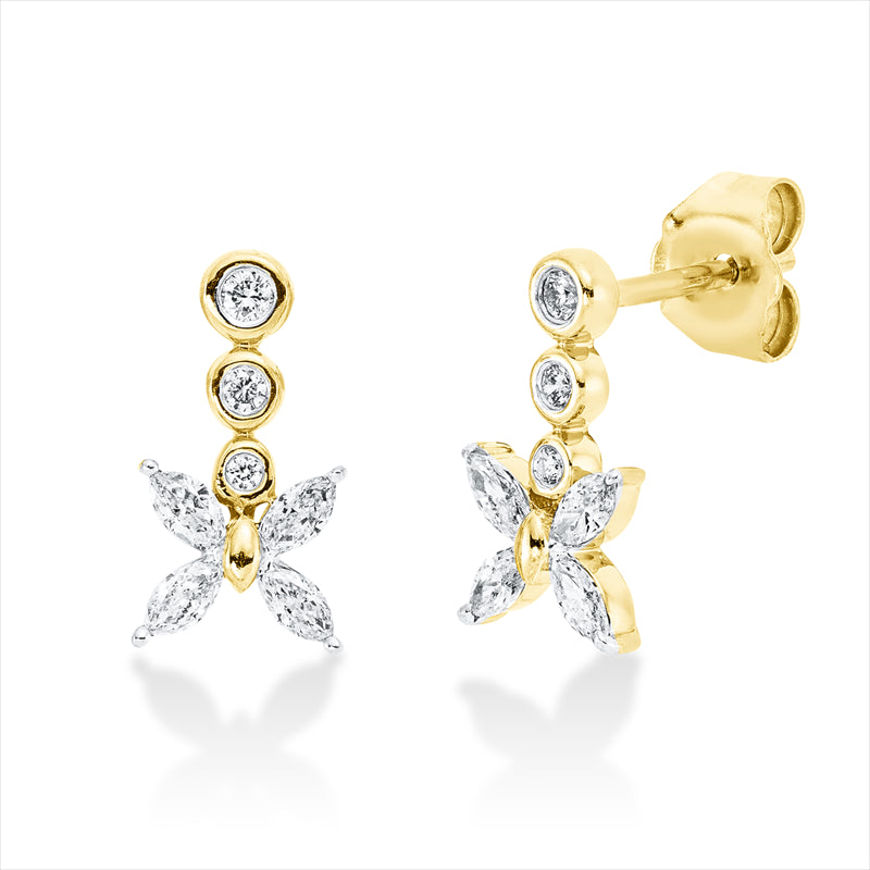 Ohrschmuck    aus 750/-18 Karat Gelbgold mit 14 Diamanten 0