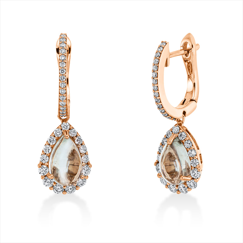 Ohrschmuck mit Amethyst  aus 750/-18 Karat Rotgold mit 60 Diamanten 0