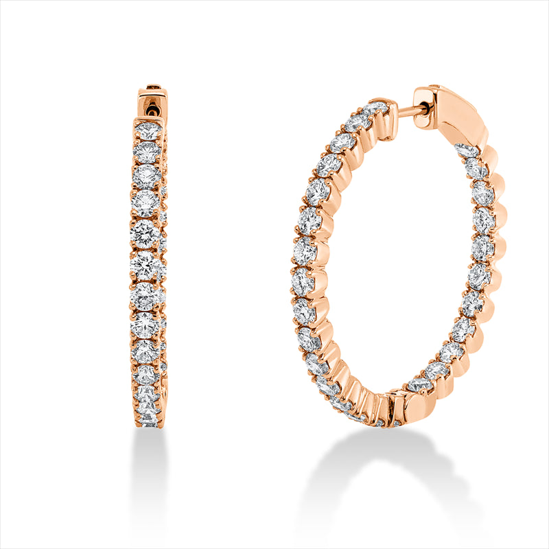 Creolen    aus 750/-18 Karat Rotgold mit 54 Diamanten 3