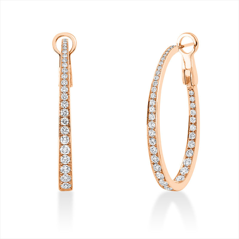 Creolen    aus 750/-18 Karat Rotgold mit 74 Diamanten 2