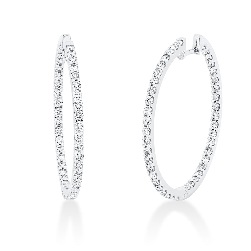 Creolen    aus 750/-18 Karat Weißgold mit 86 Diamanten 1