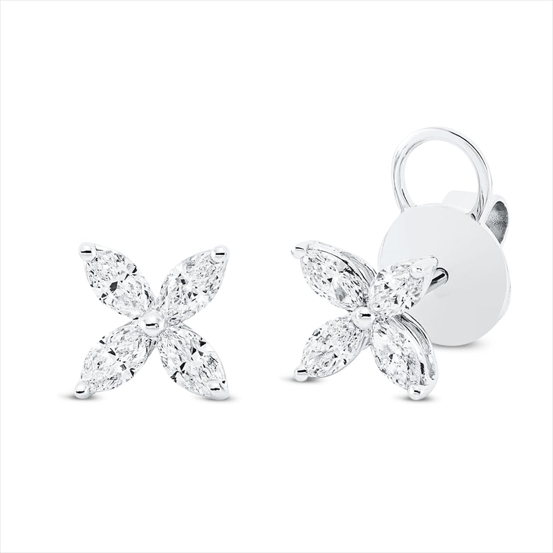 Ohrstecker    aus 750/-18 Karat Weißgold mit 8 Diamanten 0