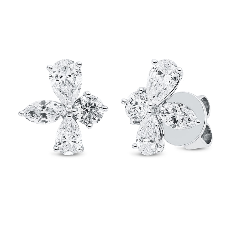 Ohrstecker    aus 750/-18 Karat Weißgold mit 8 Diamanten 1