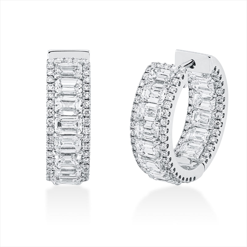 Creolen    aus 750/-18 Karat Weißgold mit 176 Diamanten 5