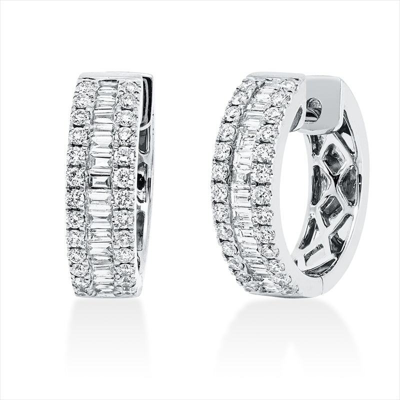 Creolen    aus 750/-18 Karat Weißgold mit 86 Diamanten 0