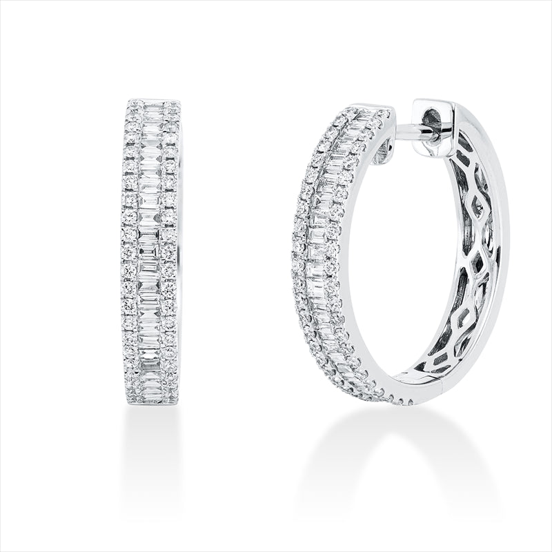 Creolen    aus 750/-18 Karat Weißgold mit 152 Diamanten 0