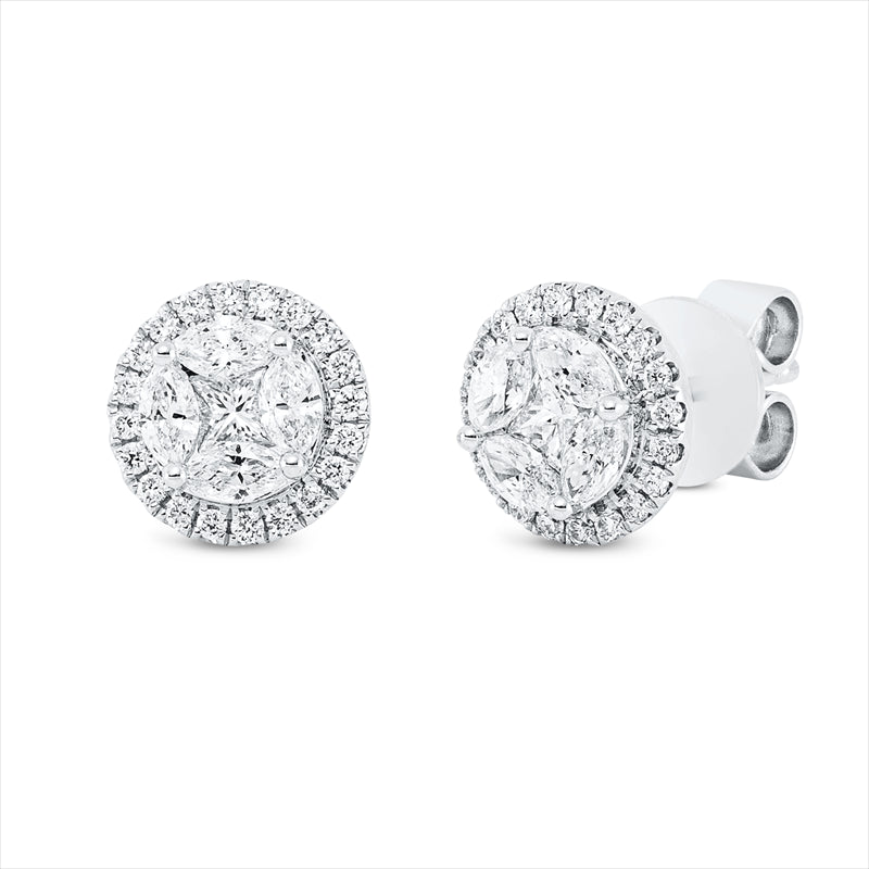 Ohrstecker    aus 750/-18 Karat Weißgold mit 50 Diamanten 0