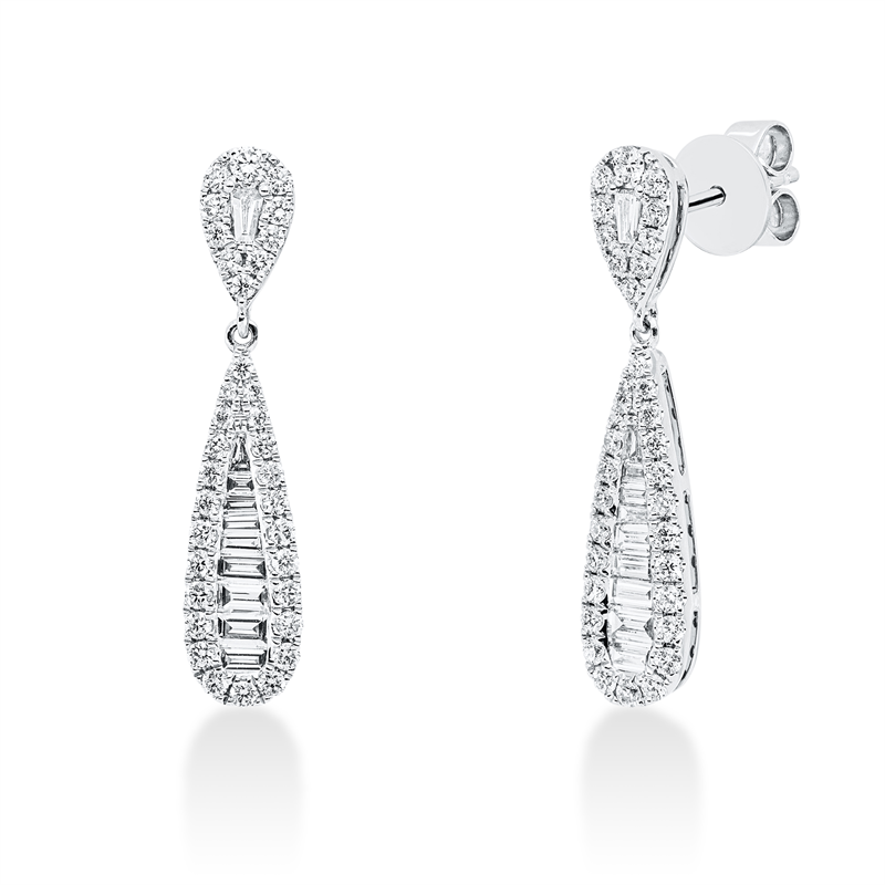 Ohrschmuck    aus 750/-18 Karat Weißgold mit 88 Diamanten 0