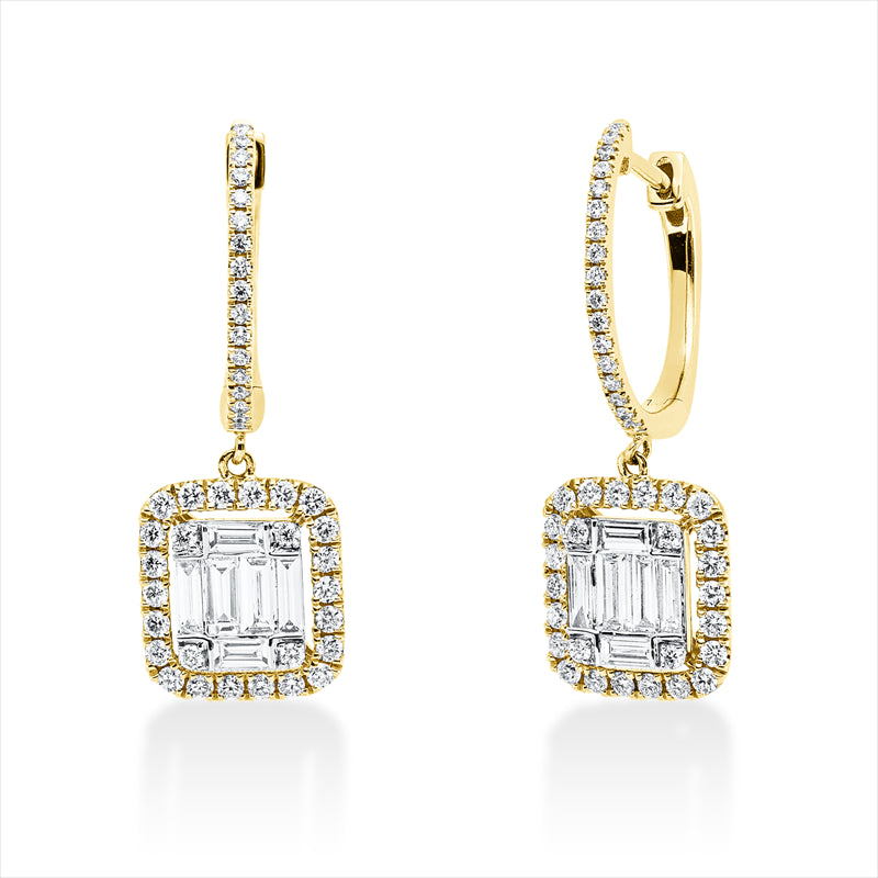 Ohrschmuck    aus 750/-18 Karat Gelbgold mit 98 Diamanten 1