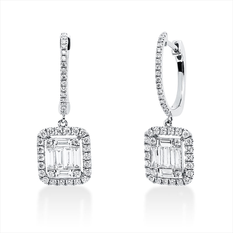 Ohrschmuck    aus 750/-18 Karat Weißgold mit 98 Diamanten 1