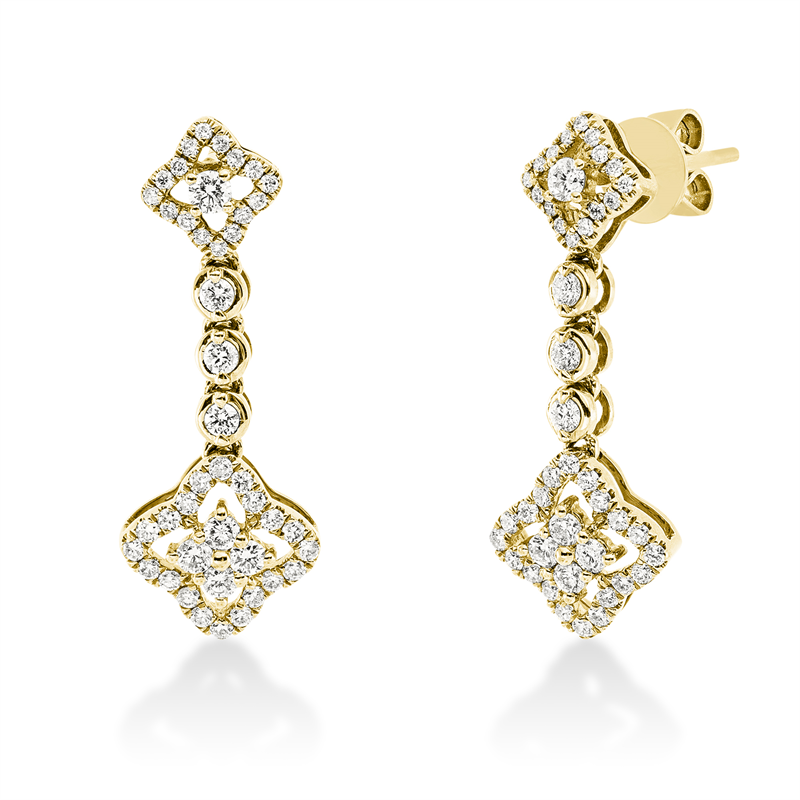 Ohrschmuck    aus 750/-18 Karat Gelbgold mit 88 Diamanten 0