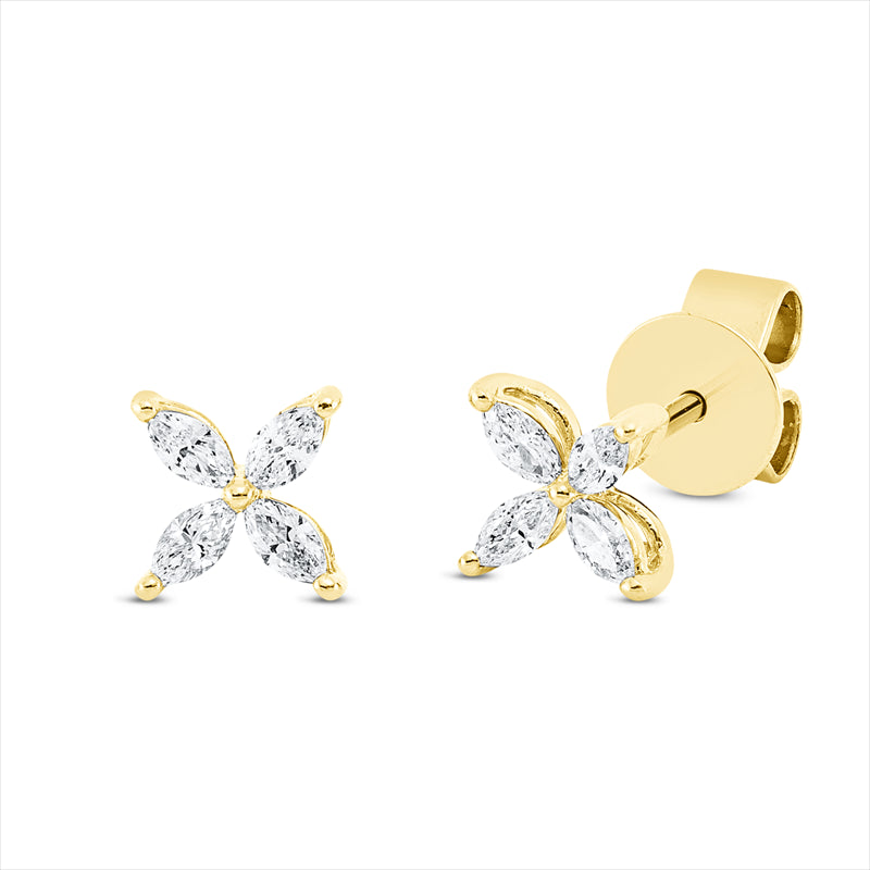 Ohrstecker    aus 750/-18 Karat Gelbgold mit 8 Diamanten 0