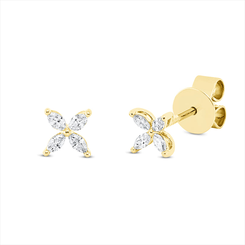 Ohrstecker    aus 750/-18 Karat Gelbgold mit 8 Diamanten 0