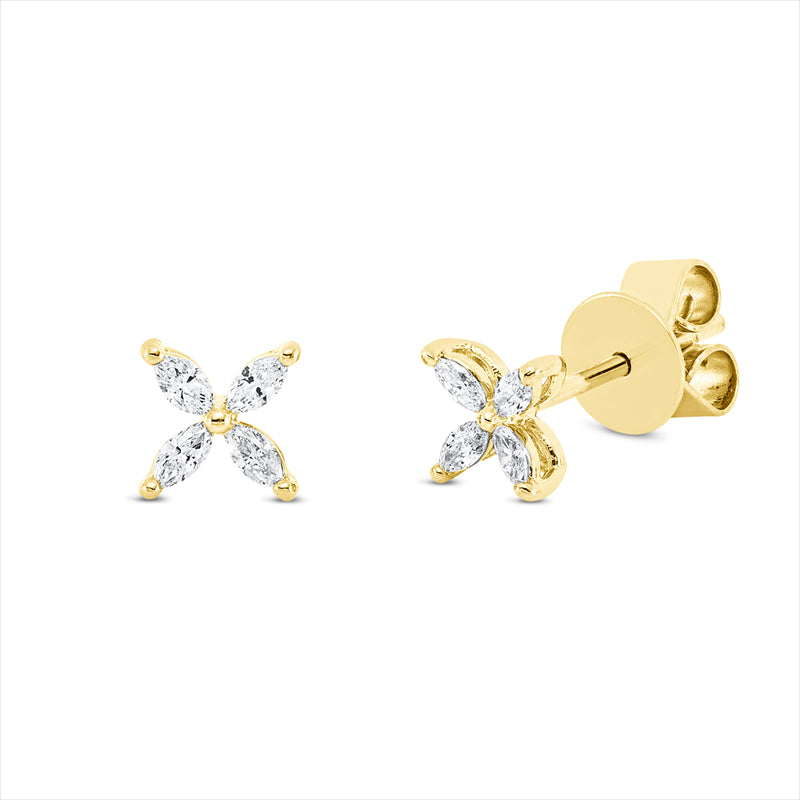 Ohrstecker    aus 750/-18 Karat Gelbgold mit 8 Diamanten 0